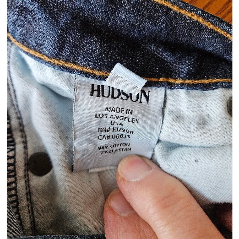 Hudson Jeans Womens Ferris Flare Low Rise Dark Rinse Size 28 Y2K USA Flap Pocket - Picture 9 of 10